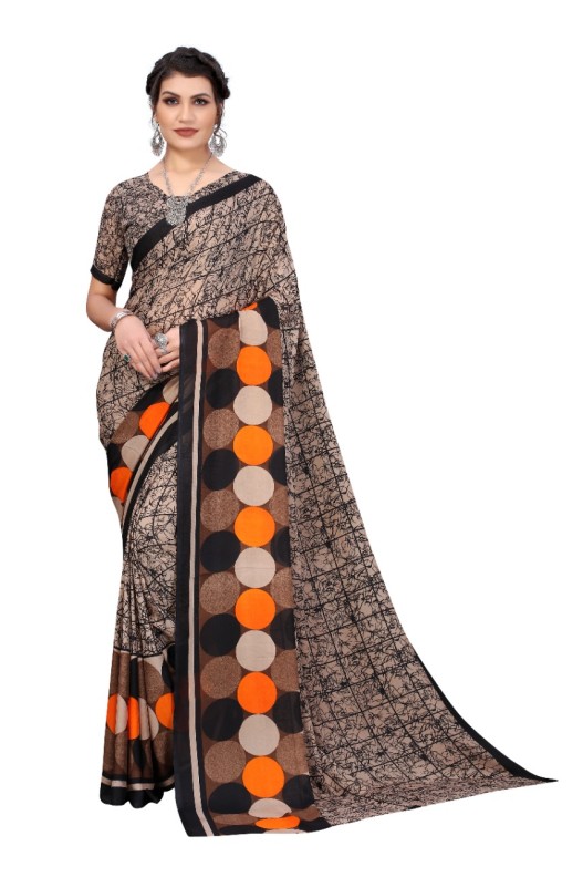 Fancy Georgette Printed Saree With blouse